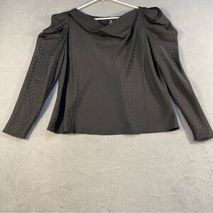 Ann Taylor Women’s Black Long Puff Sleeves cowl Neck Blouse, size S